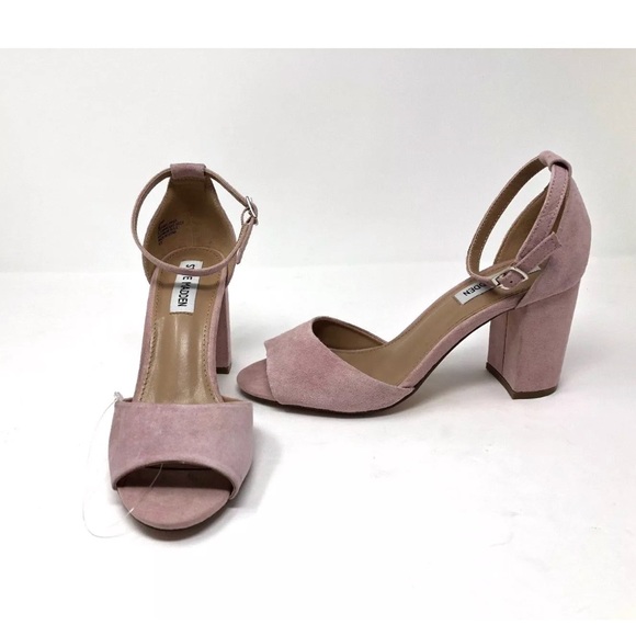 New Steve Madden Leather Suede Stacked Heel Sandal - Picture 6 of 8